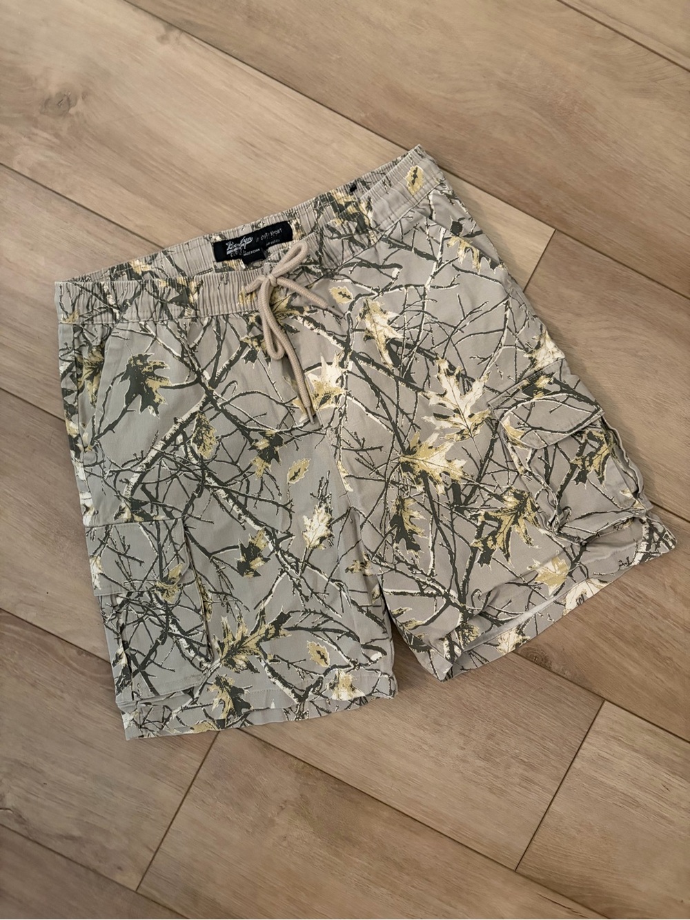 Light Gray Camo Print Men's Shorts